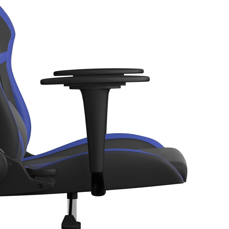 Gaming-Stuhl mit Massagefunktion Schwarz und Blau Kunstleder