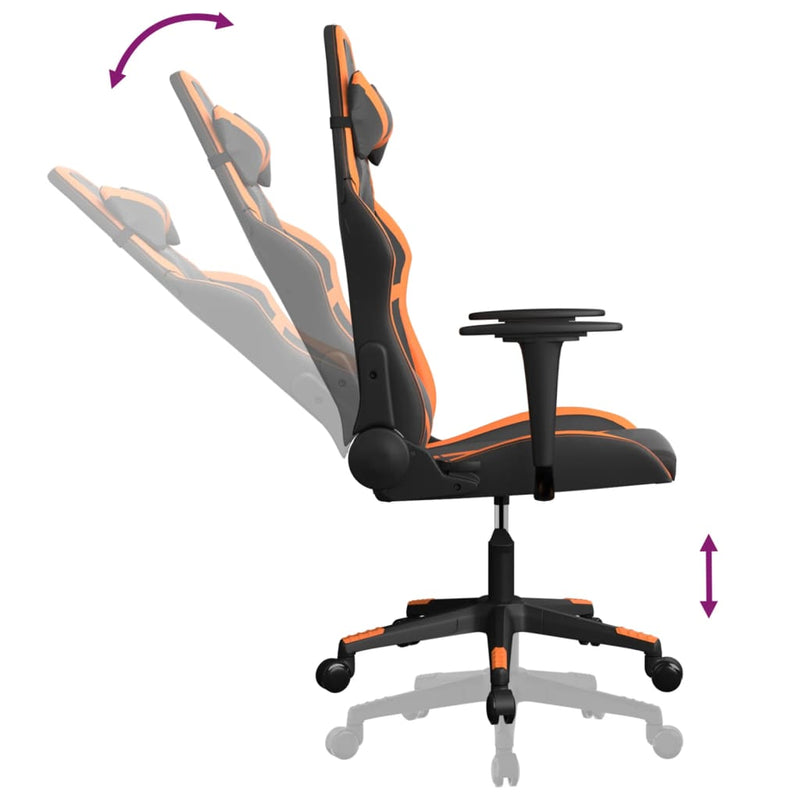 Gaming-Stuhl mit Massagefunktion Schwarz und Orange Kunstleder