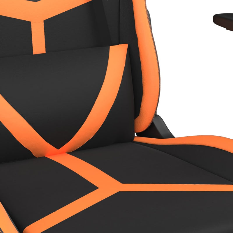 Gaming-Stuhl mit Massagefunktion Schwarz und Orange Kunstleder