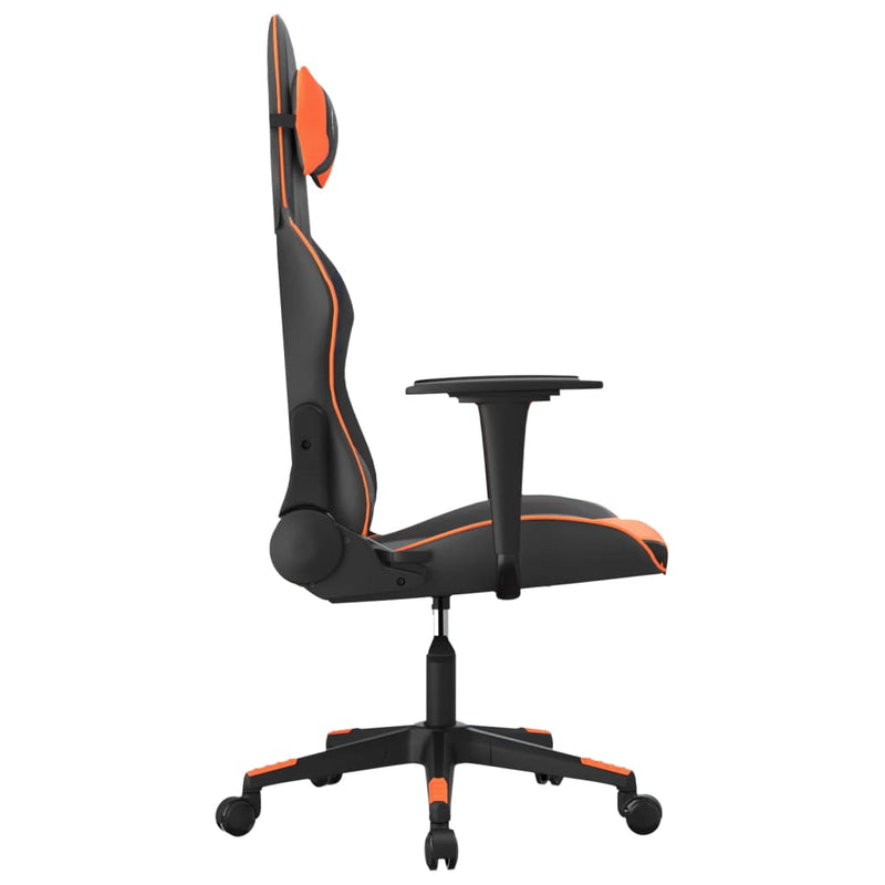 Gaming-Stuhl mit Massagefunktion Schwarz und Orange Kunstleder