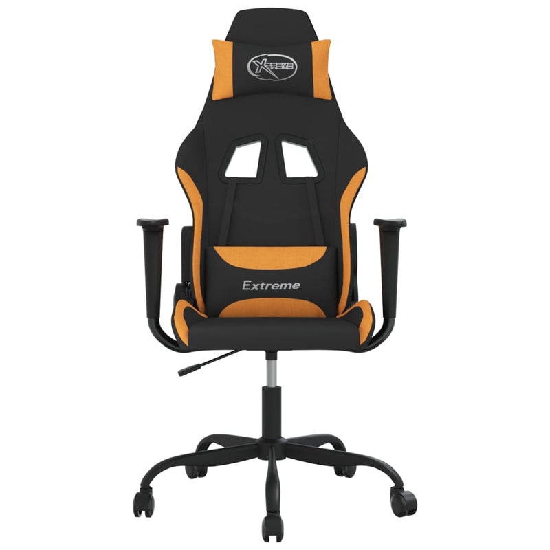 Gaming-Stuhl mit Massagefunktion Schwarz und Orange Stoff