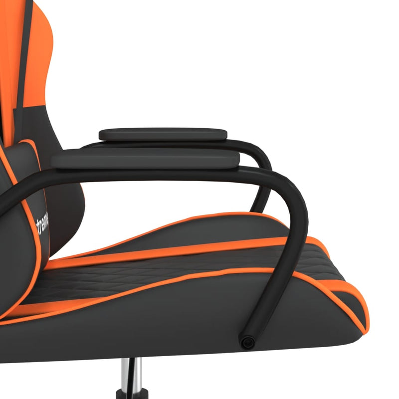 Gaming-Stuhl mit Massagefunktion Schwarz und Orange Kunstleder