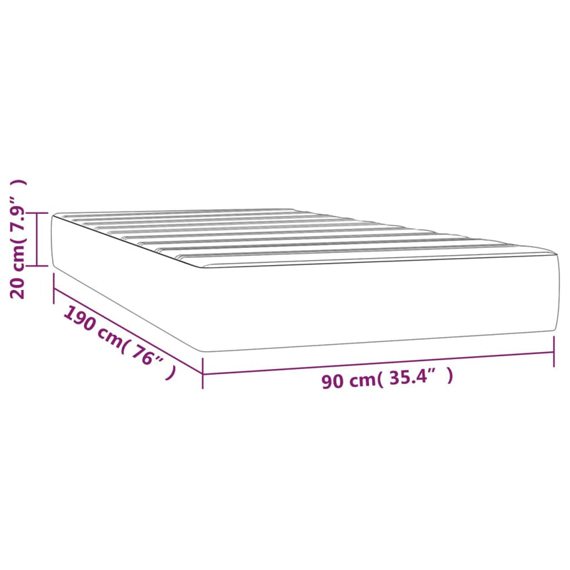 Taschenfederkernmatratze Dunkelgrau 90x190x20 cm Stoff