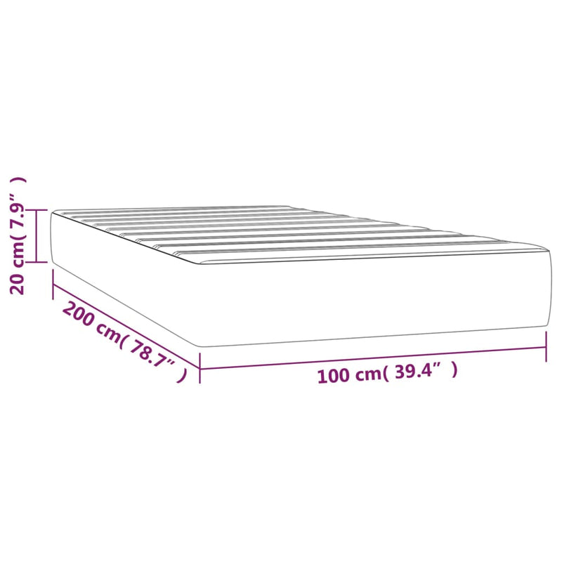 Taschenfederkernmatratze Taupe 100x200x20 cm Stoff