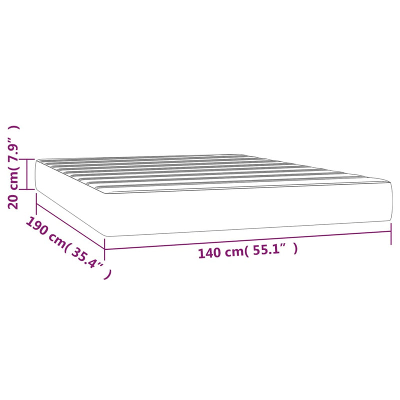 Taschenfederkernmatratze Dunkelblau 140x190x20 cm Samt