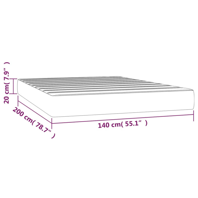 Taschenfederkernmatratze Dunkelbraun 140x200x20 cm Stoff