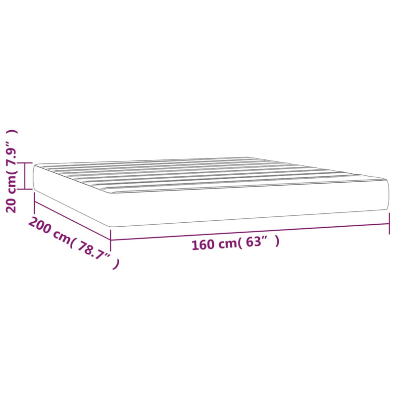 Taschenfederkernmatratze Hellgrau 160x200x20 cm Stoff