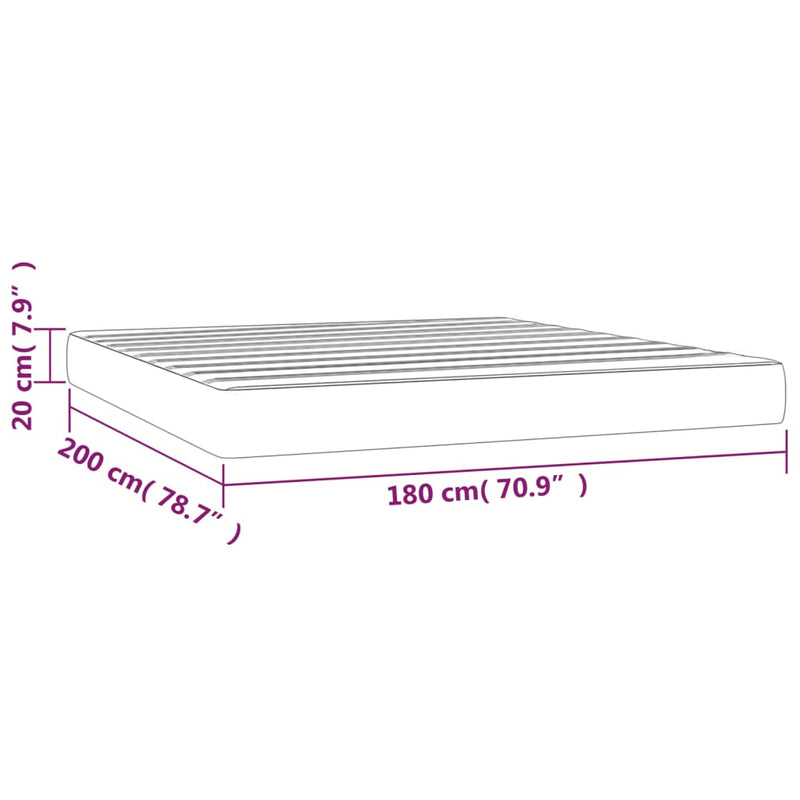 Taschenfederkernmatratze Creme 180x200x20 cm Stoff