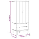 Kleiderschrank Otta 76,5X53X172 Cm Massivholz Kiefer