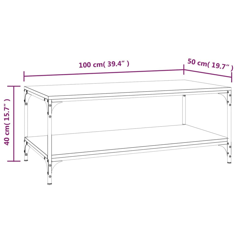 Couchtisch Schwarz 100x50x40 cm Holzwerkstoff