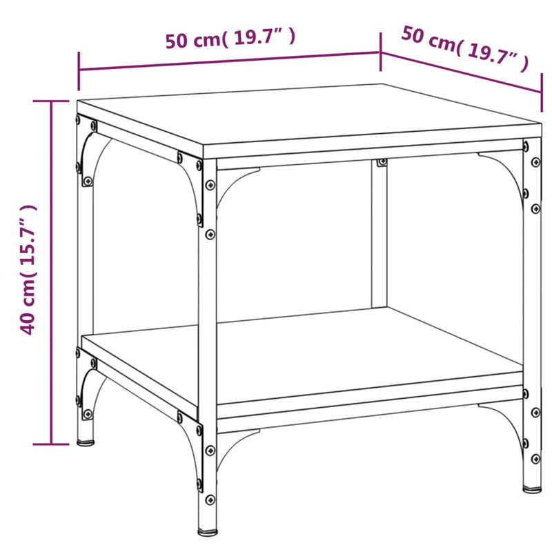 Couchtisch Grau Sonoma 50x50x40 cm Holzwerkstoff