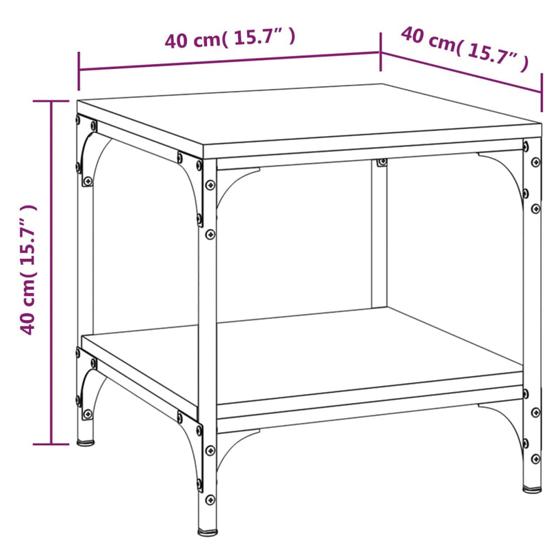 Beistelltisch Grau Sonoma 40x40x40 cm Holzwerkstoff