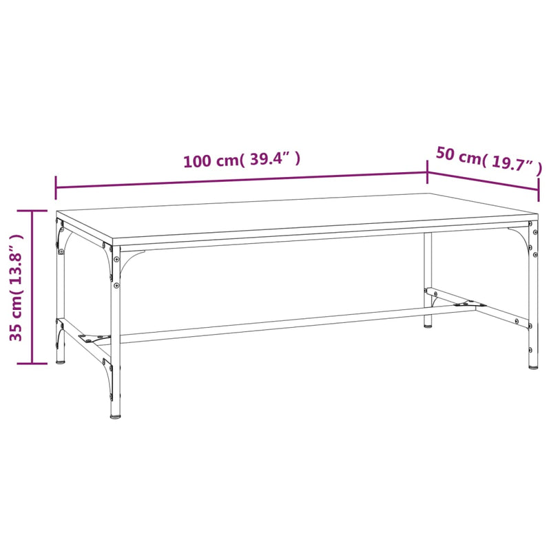 Couchtisch Braun Eichen-Optik 100x50x35 cm Holzwerkstoff