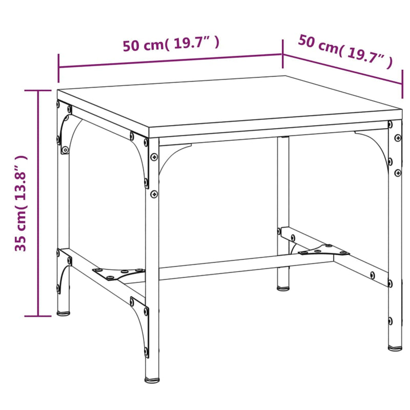 Couchtisch Schwarz 50x50x35 cm Holzwerkstoff