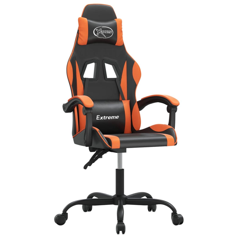 Gaming-Stuhl Drehbar Schwarz und Orange Kunstleder