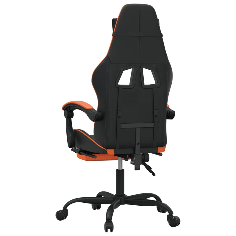 Gaming-Stuhl mit Fußstütze Drehbar Schwarz & Orange Kunstleder