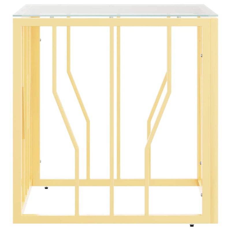 Couchtisch Golden 50x50x50 cm Edelstahl und Glas