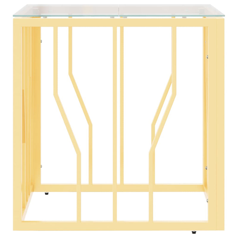 Couchtisch Golden 50x50x50 cm Edelstahl und Glas