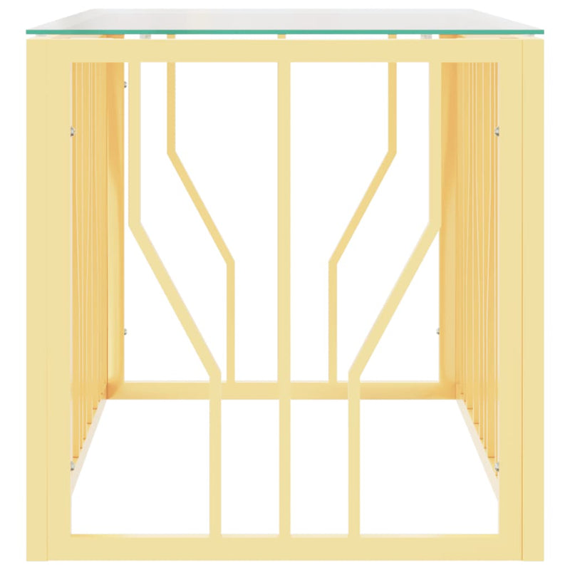 Couchtisch 110x45x45 cm Edelstahl und Glas