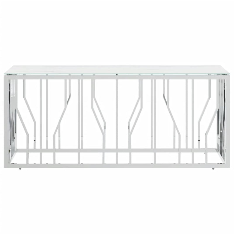 Couchtisch Silbern 110x45x45 cm Edelstahl und Glas