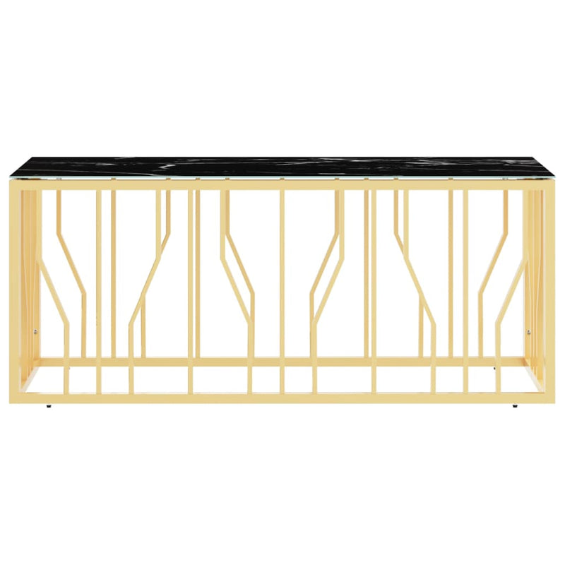 Couchtisch Golden 110x45x45 cm Edelstahl und Glas