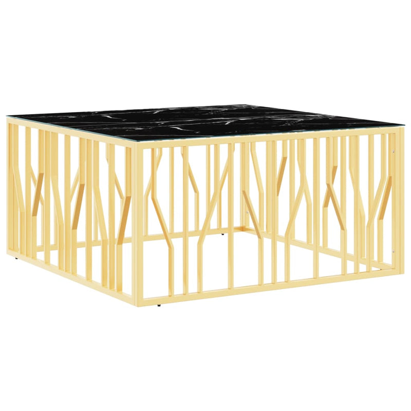 Couchtisch Golden 100x100x50 cm Edelstahl und Glas