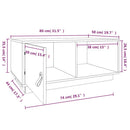 Couchtisch 80X50X35,5 Cm Massivholz Kiefer