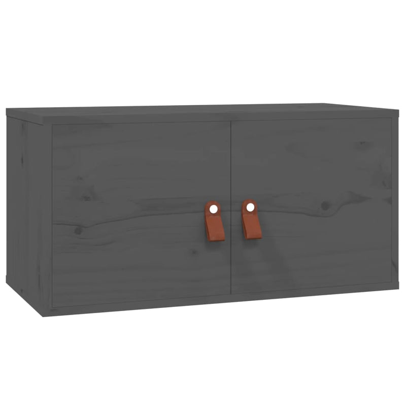 Wandschrank Grau 60x30x30 cm Massivholz Kiefer