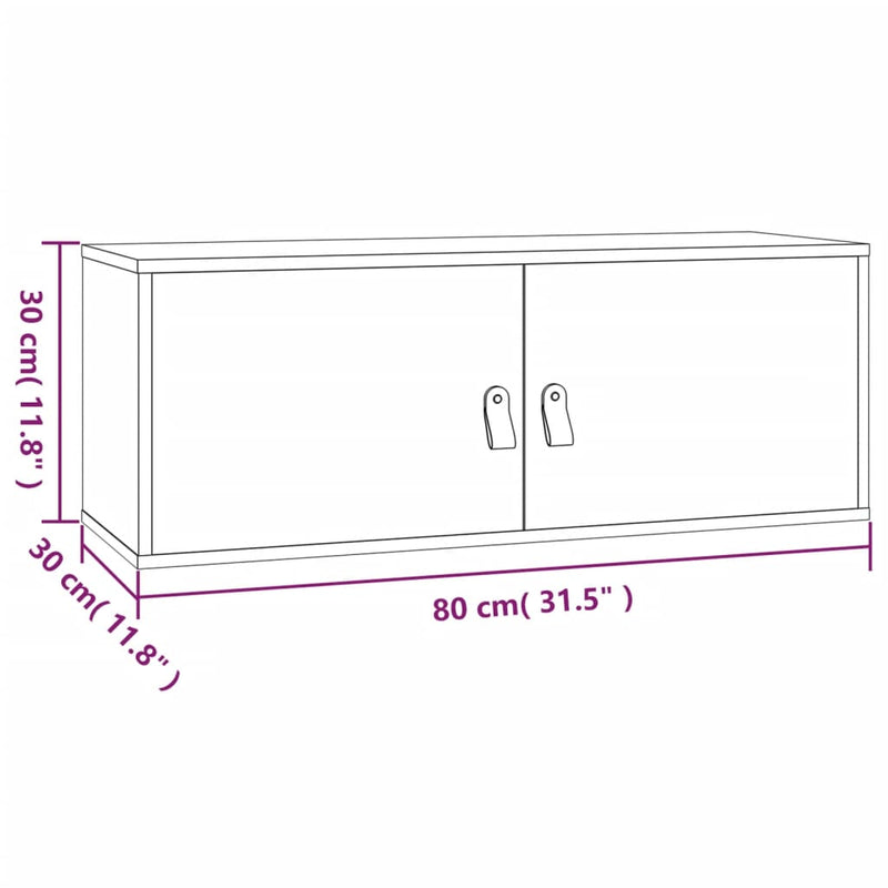 Wandschrank 80x30x30 cm Massivholz Kiefer