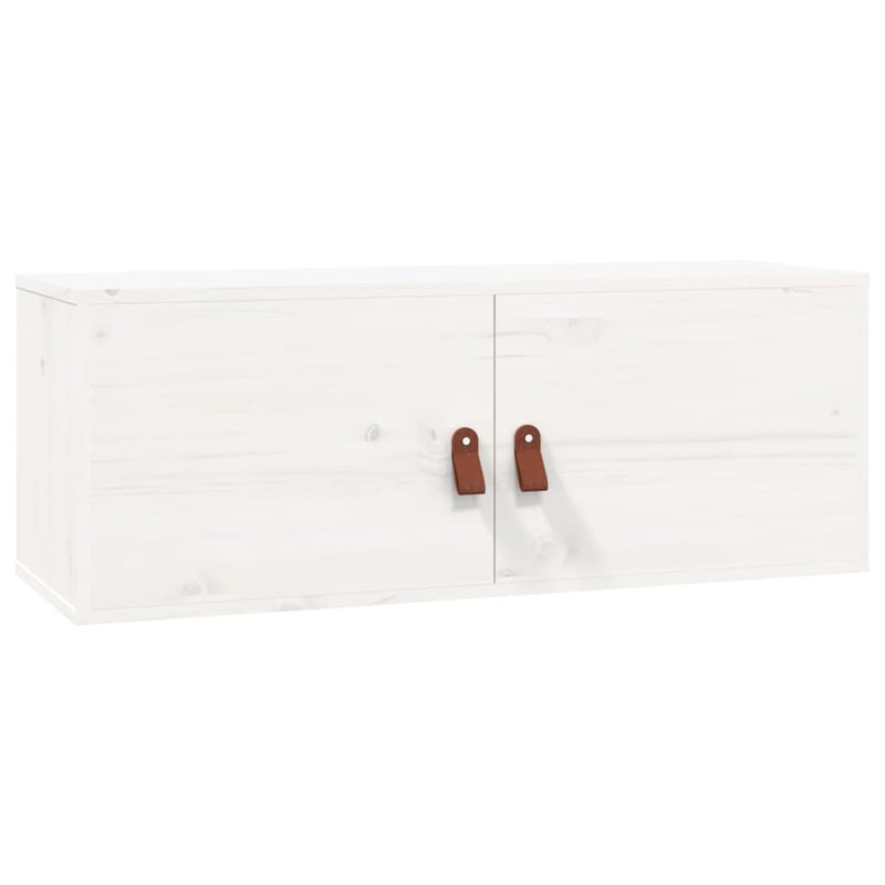 Wandschrank Weiß 80x30x30 cm Massivholz Kiefer