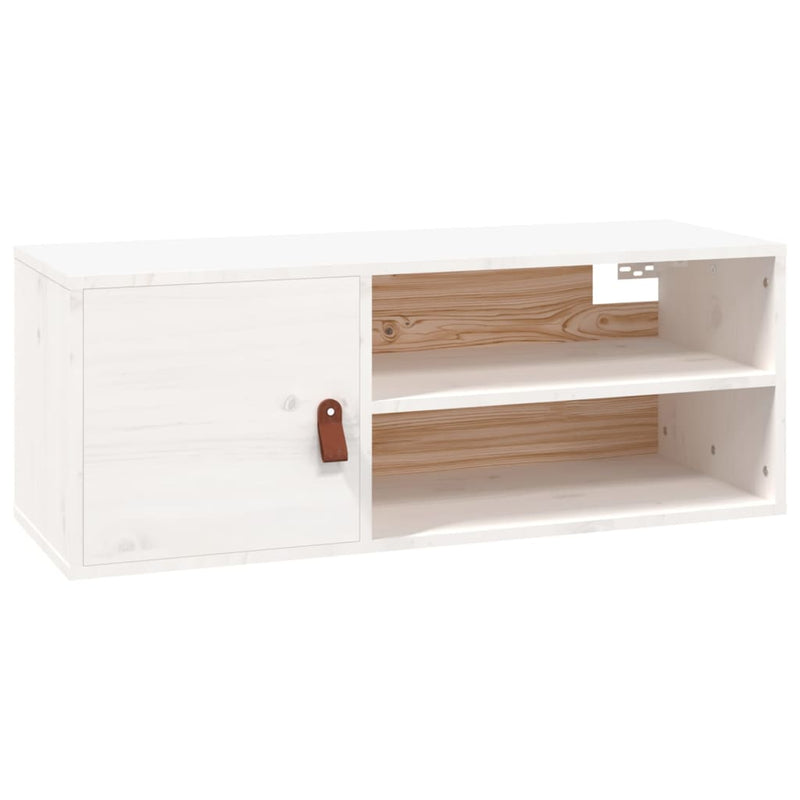 Wandschrank Weiß 80x30x30 cm Massivholz Kiefer