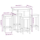 5-Tlg. Bar-Set Massivholz Kiefer