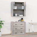 Wandschrank Grau Sonoma 80X33X80 Cm Holzwerkstoff