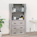 Wandschrank Grau Sonoma 80X33X80 Cm Holzwerkstoff