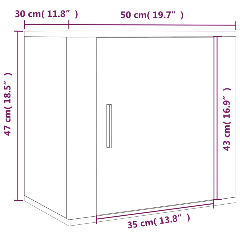 Wand-Nachttisch Betongrau 50x30x47 cm