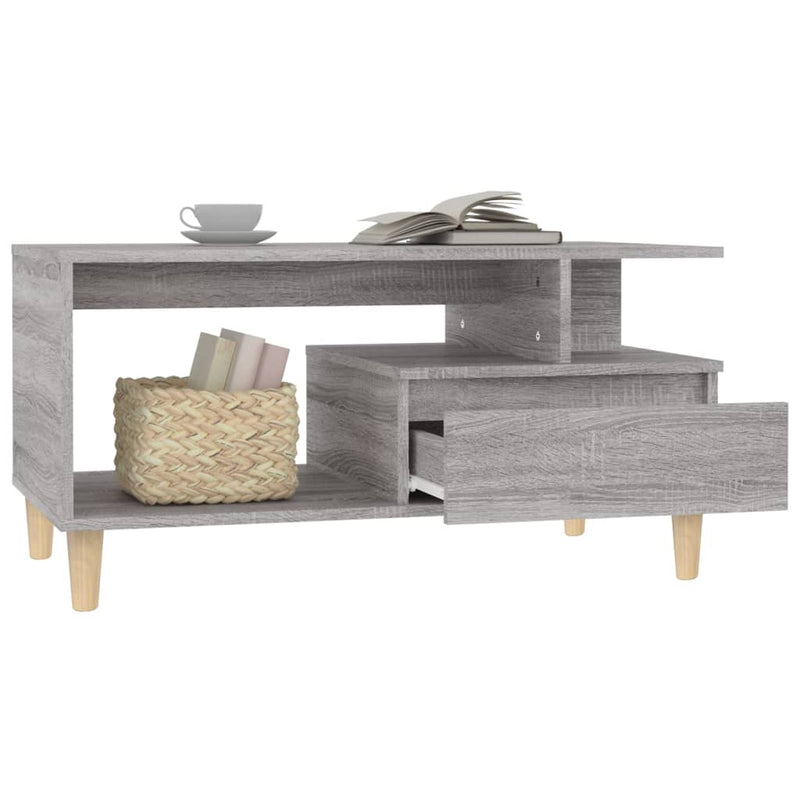 Couchtisch Grau Sonoma 90x49x45 cm Holzwerkstoff