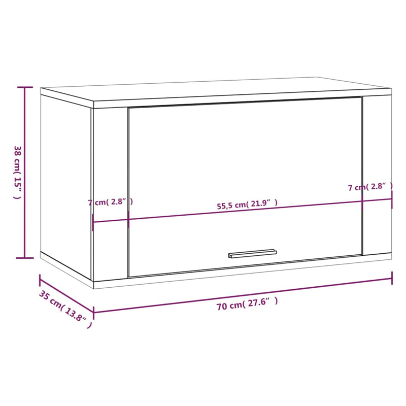 Wand-Schuhschrank Sonoma-Eiche 70x35x38 cm Holzwerkstoff