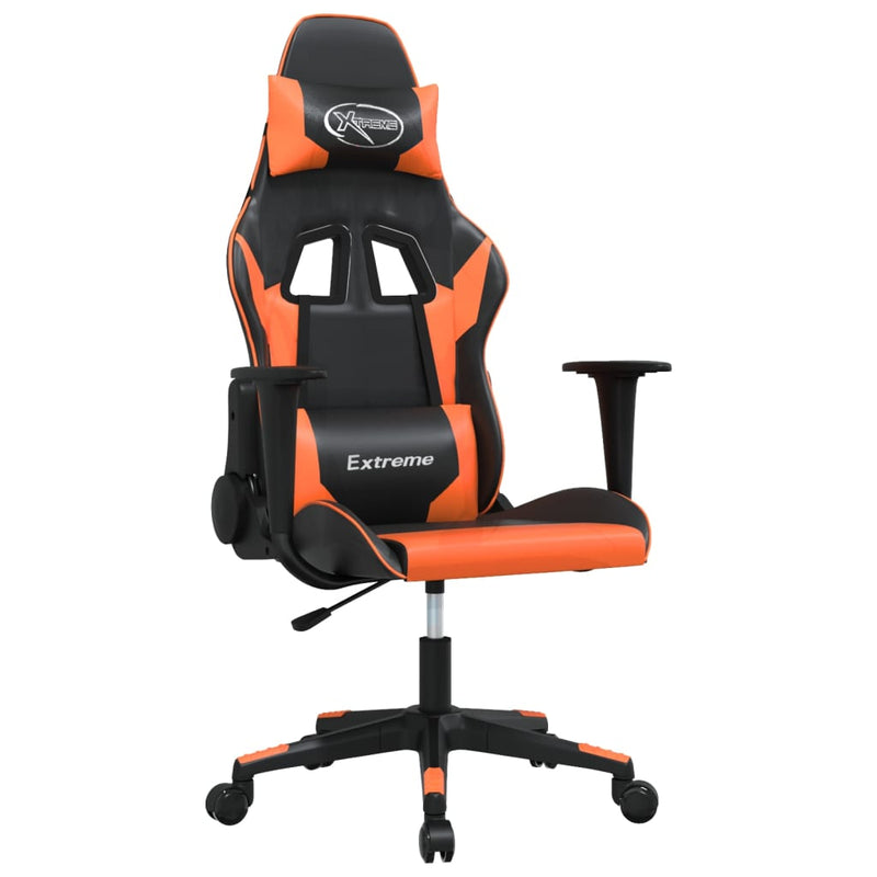 Gaming-Stuhl Schwarz und Orange Kunstleder