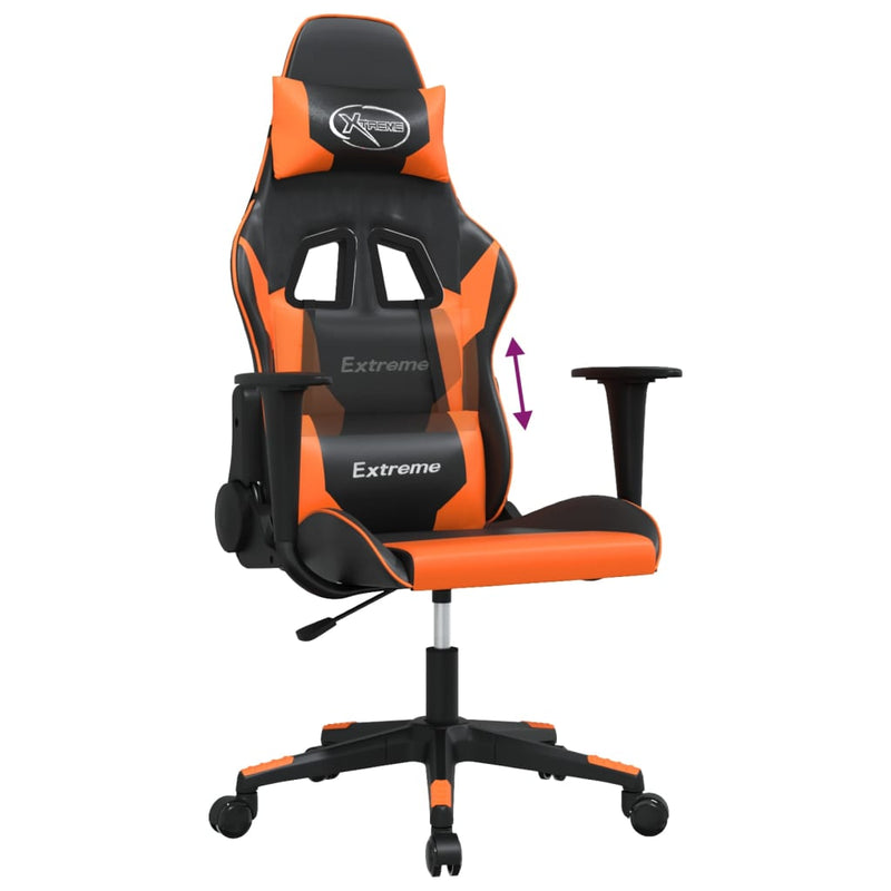 Gaming-Stuhl Schwarz und Orange Kunstleder