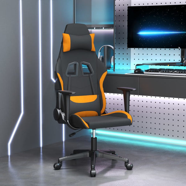 Gaming-Stuhl Schwarz und Orange Stoff