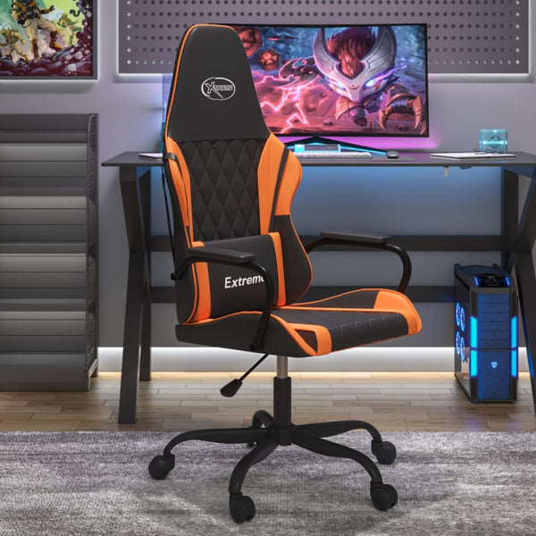 Gaming-Stuhl Schwarz und Orange Kunstleder