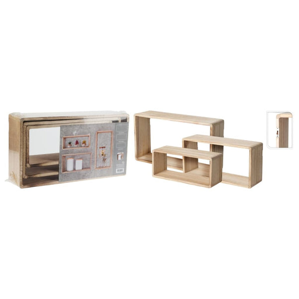 H&S Collection 3-tlg. Holzregal-Set Natur