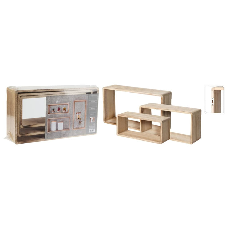 H&S Collection 3-tlg. Holzregal-Set Natur