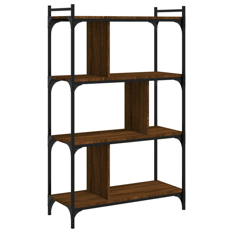 Bücherregal 4 Böden Braun Eiche-Optik 76x32x123cm Holzwerkstoff