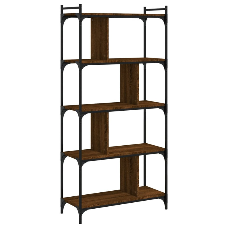 Bücherregal 5 Böden Braun Eiche-Optik 76x32x158cm Holzwerkstoff