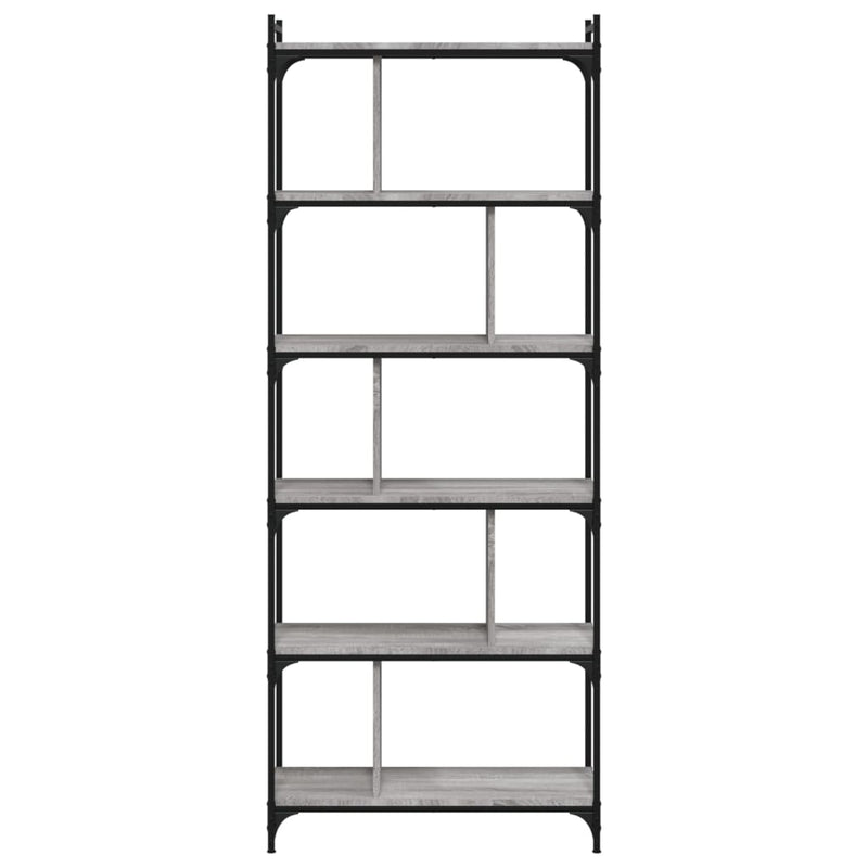 Bücherregal 6 Böden Grau Sonoma 76x32x192 cm Holzwerkstoff