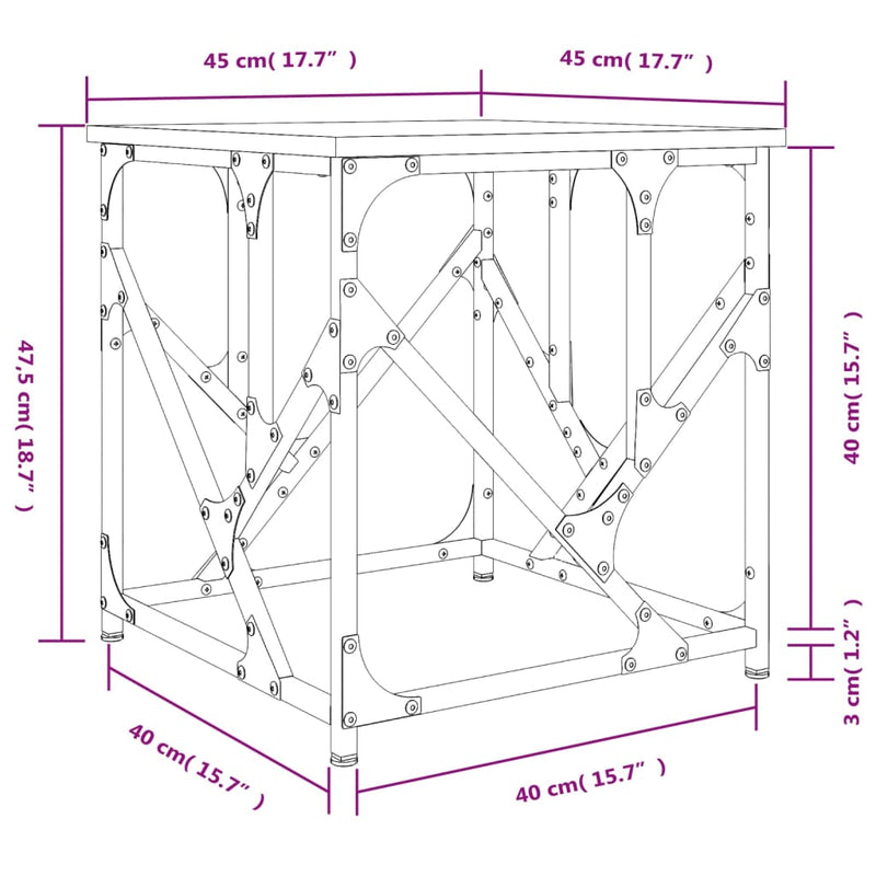 Couchtisch Sonoma-Eiche 45x45x47,5 cm Holzwerkstoff