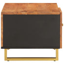 Couchtisch Braun Und Schwarz 80X50X40 Cm Massivholz Mango Grün