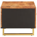 Couchtisch Braun Und Schwarz 80X50X40 Cm Massivholz Mango