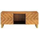 Couchtisch Braun Und Schwarz 100X54X40 Cm Massivholz Mango Warmweiß
